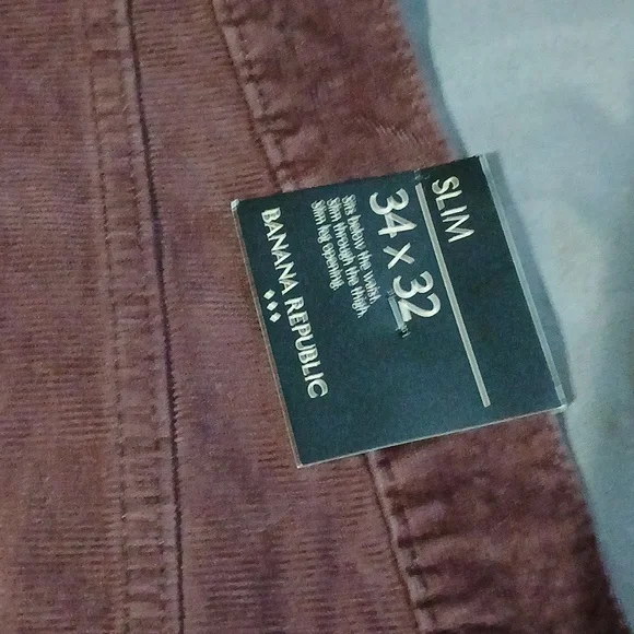Banana Republic Men's Corduroy‎ Pants - Deep Burgundy. Sz.34 X32 Slim. NWT - Picture 10 of 16